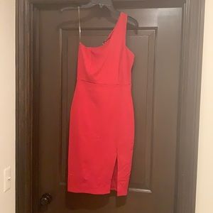 NWT - sexy one shoulder dress w/ split